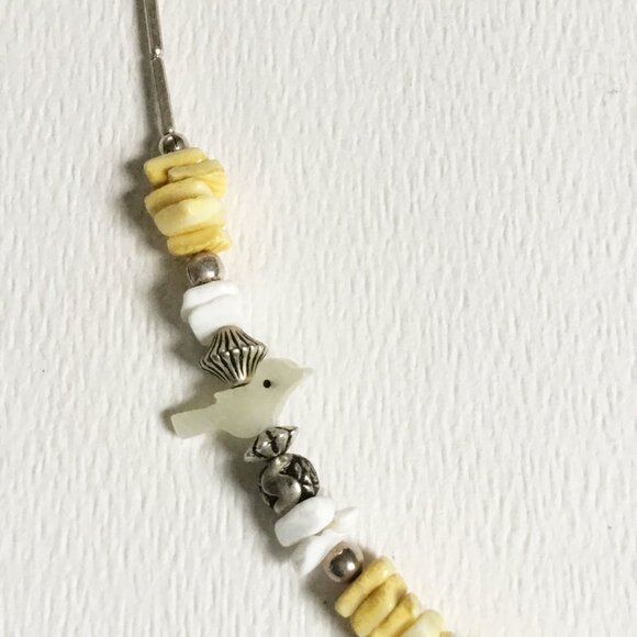 Bird Fetish Shell Heishi Beaded Necklace - Picture 3 of 3